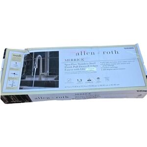 Allen + Roth Merrick Spot-Free Stainless Steel Pull-Down Kitchen Faucet LED Read